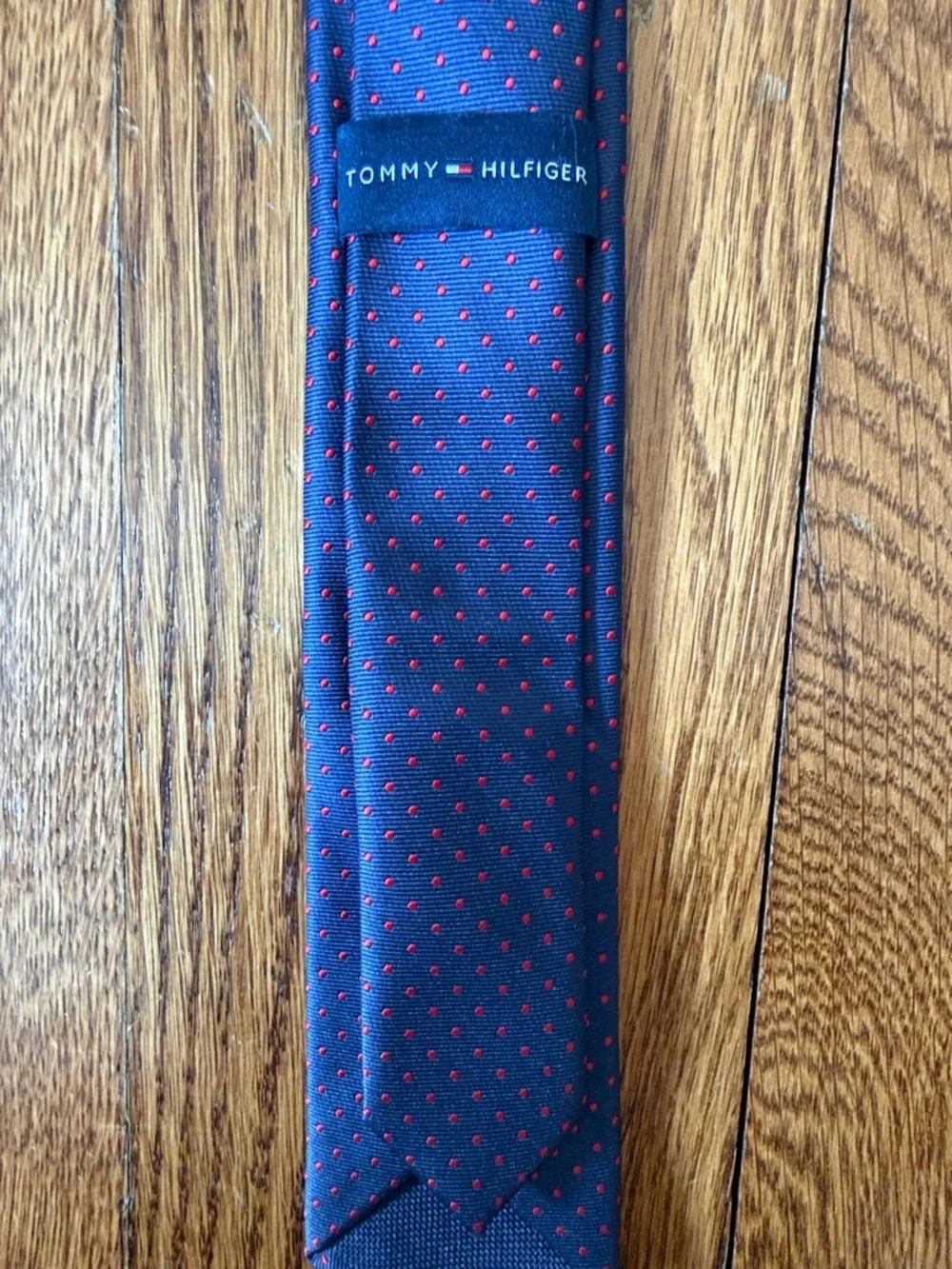 Tommy Hilfiger Boys Navy Blue Polka Dot Tie